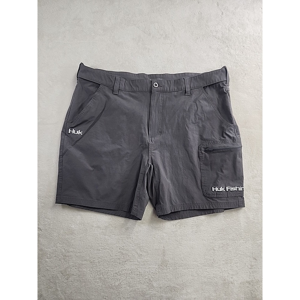 Huk Fishing‎ Performance Fabric Cargo Shorts Men's Size XXXL Gray Used
